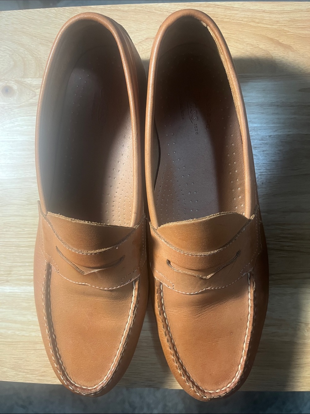 G.H. Bass & Co. Men’s Leather Penny Loafers in Light Brown